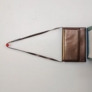 Vintage Salvadore Ferragamo Copper/bronze Patent Leather Shoulder Bag/ Clutch